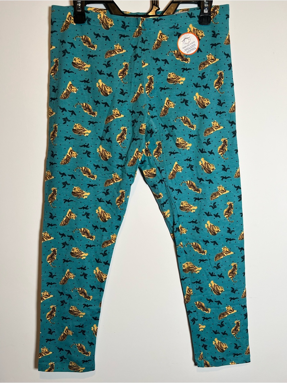 🎉5/$25 Girl’s Teal Leggings with Gold Tiger & Leaf Print